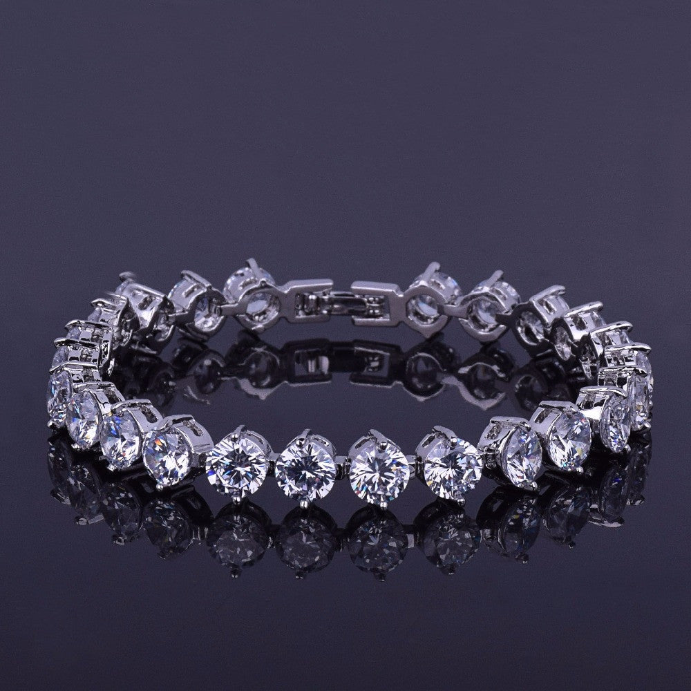 6MM Iced Out Lab Diamond Tennis Chain Bracelet 14k Gold Silver Bracelet