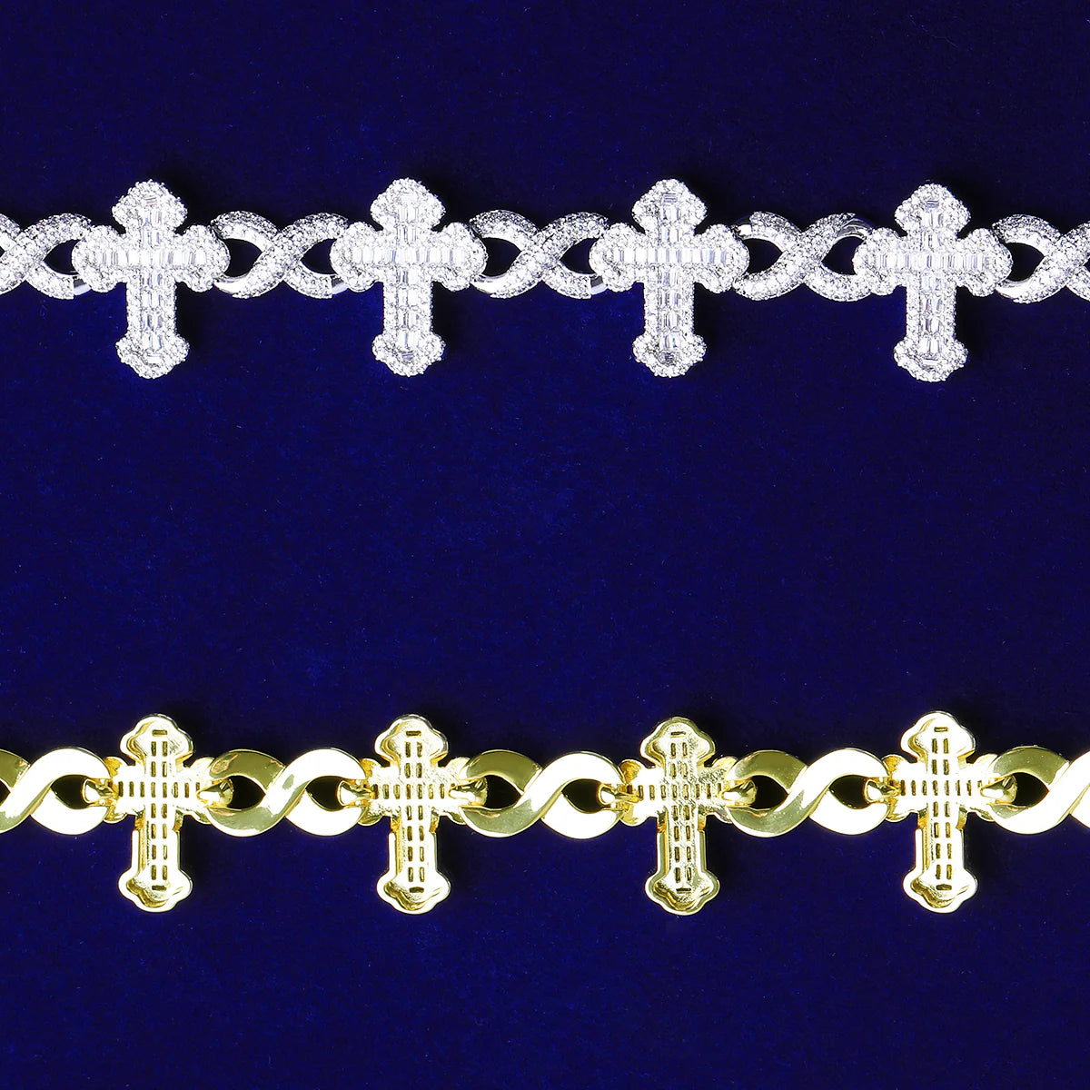 VVS Infinitum | VVS Diamond CZ Luxury Baguetter Infinity Cross Hip Hop Necklace