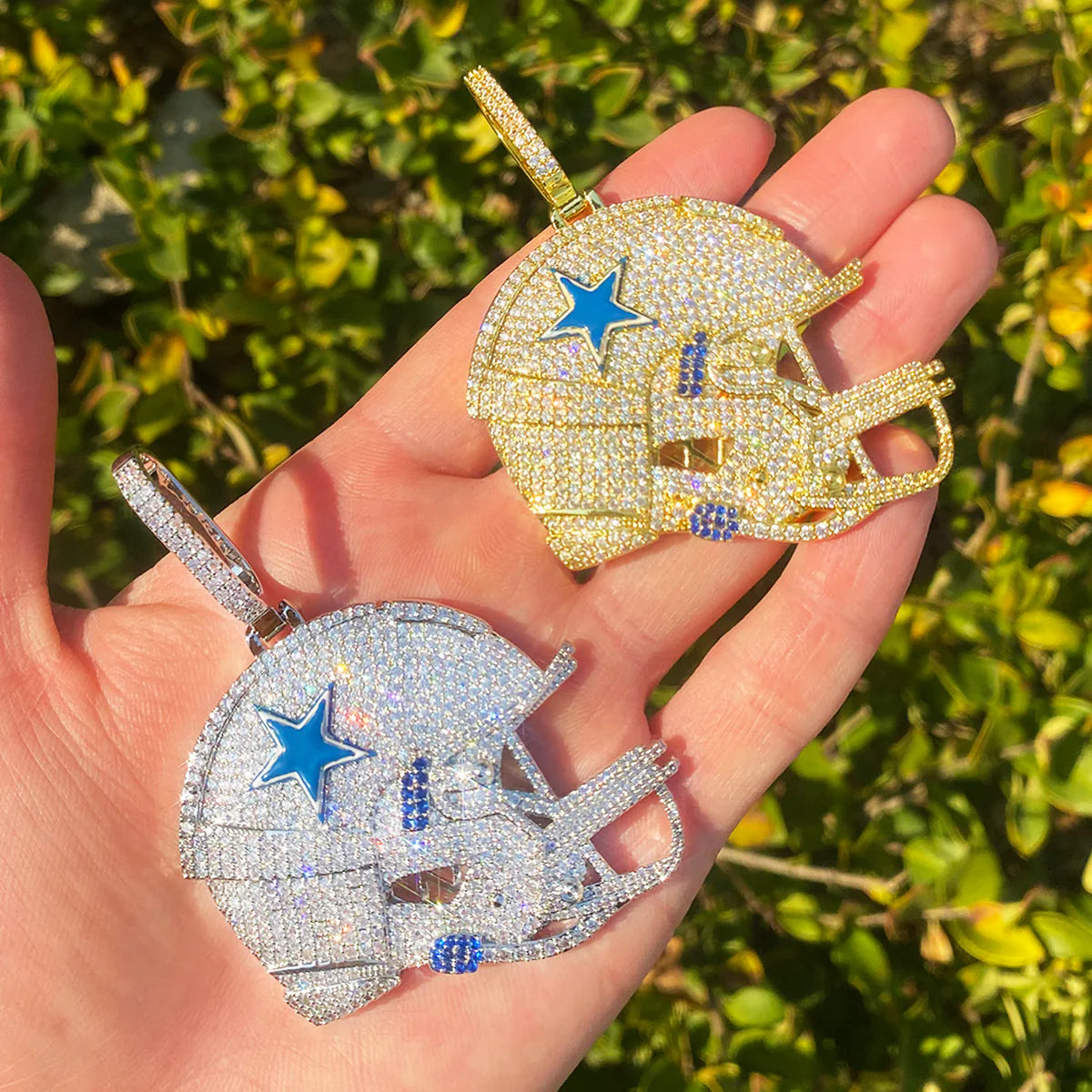 Americas Team | VVS Diamond CZ Football Helmet Hip Hop Luxury Pendant