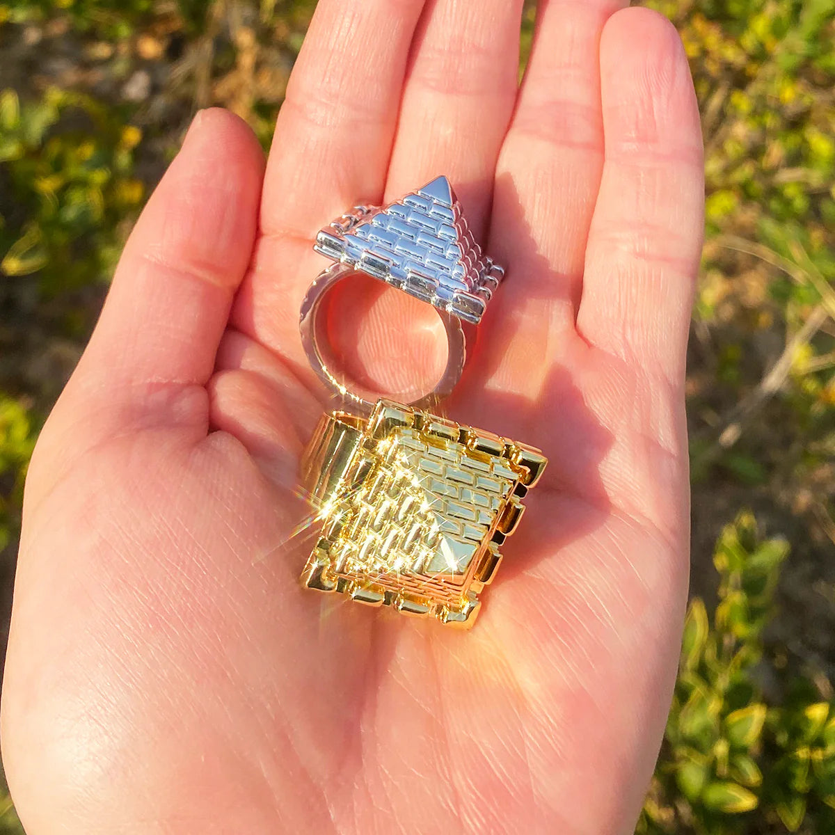 Pyramid Of Giza | Ancient African Egyptian Temple Pyramid Street Wear Ring