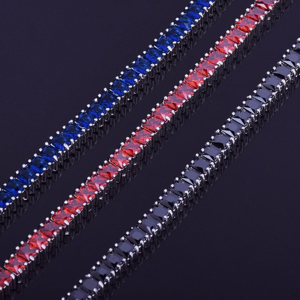 Princess Cut Tennis Chain Link Bracelet