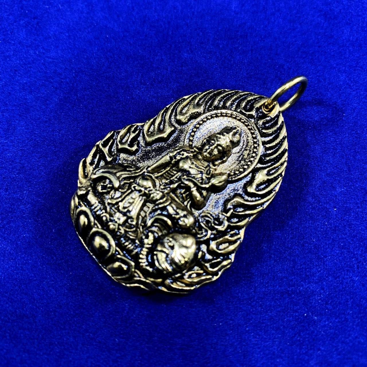 14k Gold Black Accents Buddhism Bodhisattva 316L Stainless Steel Buddha Pendant