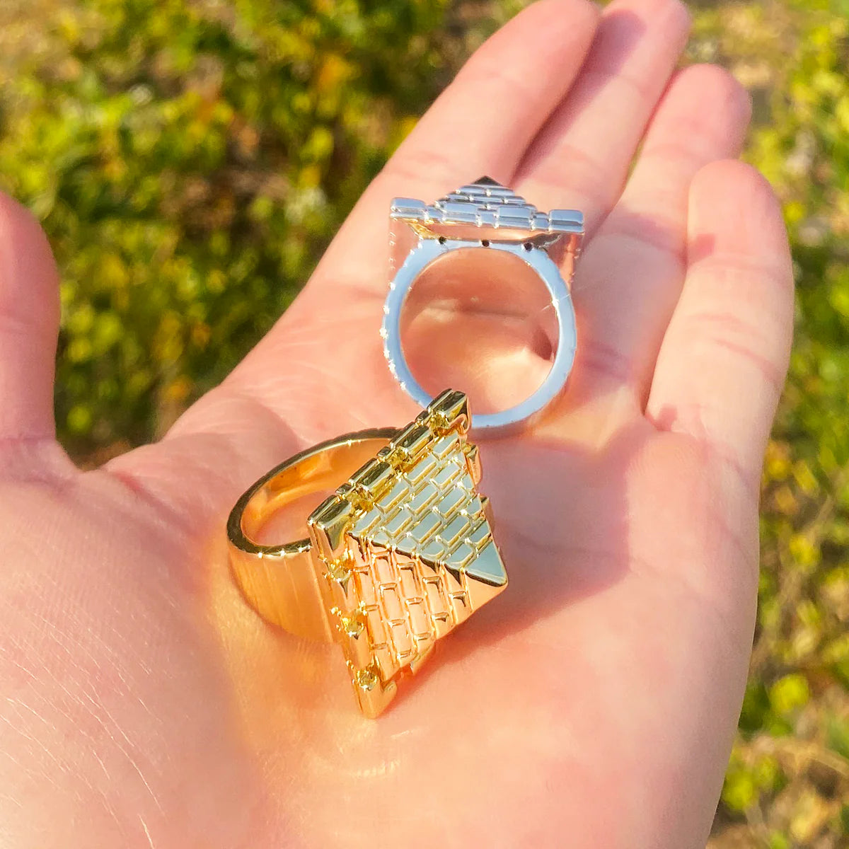 Pyramid Of Giza | Ancient African Egyptian Temple Pyramid Street Wear Ring