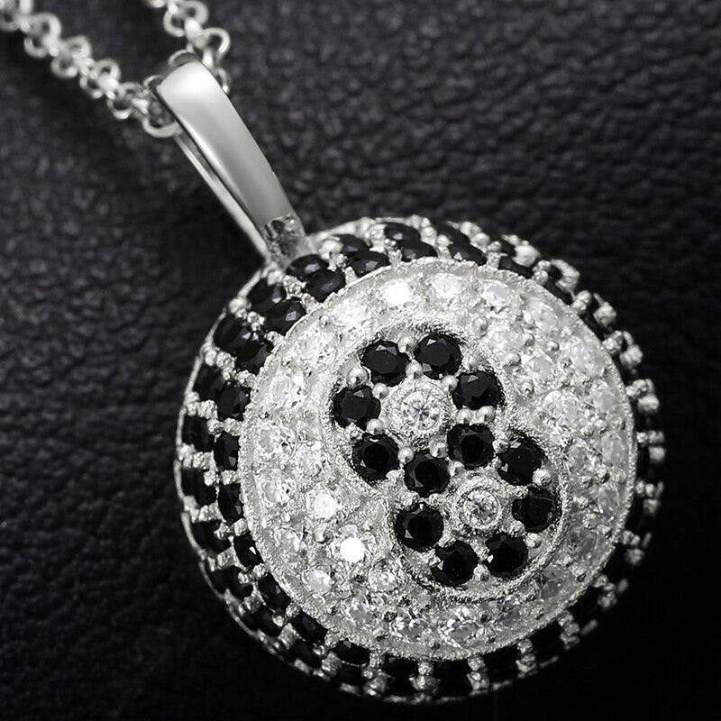 Pool Billiards Genuine VVS Diamond Sterling Silver 8 Ball Hip Hop Chain Necklace