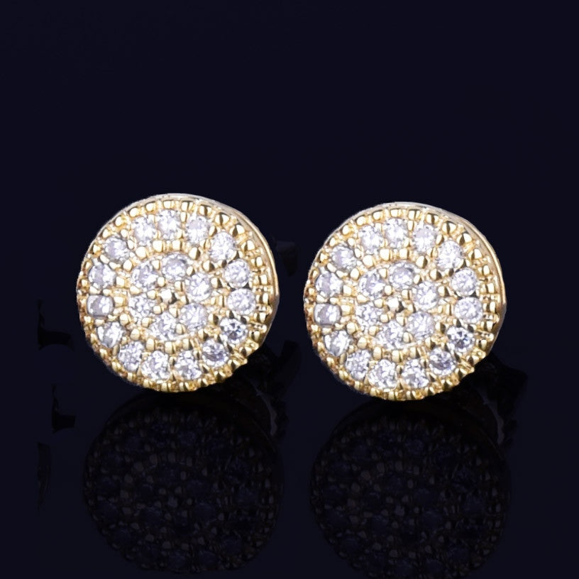 Polar Caps | 8MM Round Stud  VVS Diamond CZ Screw Back Hip Hop Earrings