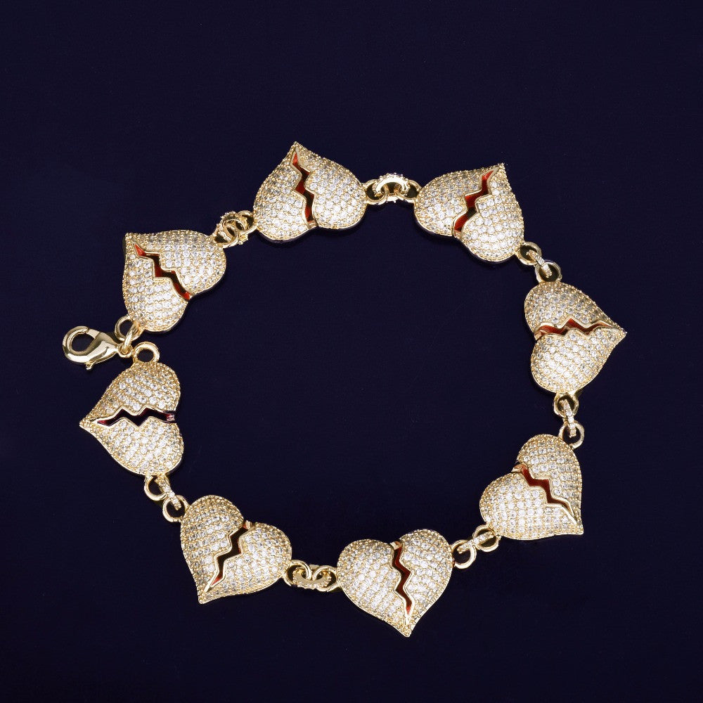 24k Flooded Ice Heart Breaker Buss Down Bracelet