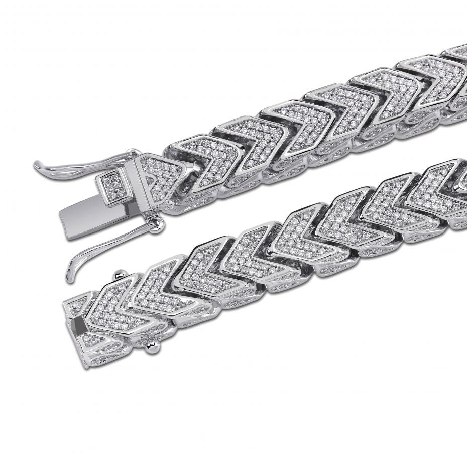 Flooded Ice 8mm Full 3D Franco Link AAA Micro Pave Stone Square Cut Choker Tight Neck Link Chain Necklace