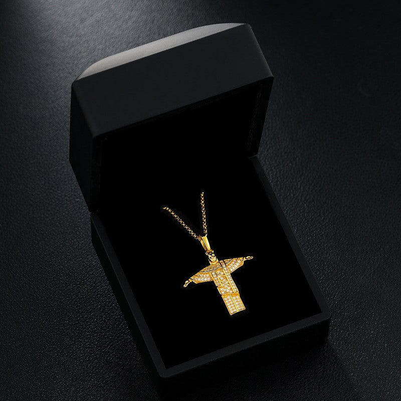 Solid 925 Silver Genuine VVS Diamond Moissanite Stone Christ The Redeemer Spiritual Pendant