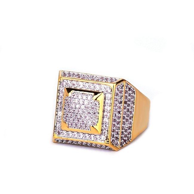 IceSquare | VVS Diamond CZ 18k Gold .925 Silver Fully Iced Hip Hop Ring