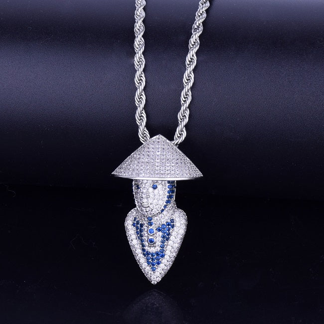 Flooded Ice Mortal Kombat 18k Gold Silver Raiden Pendant Hip Hop
