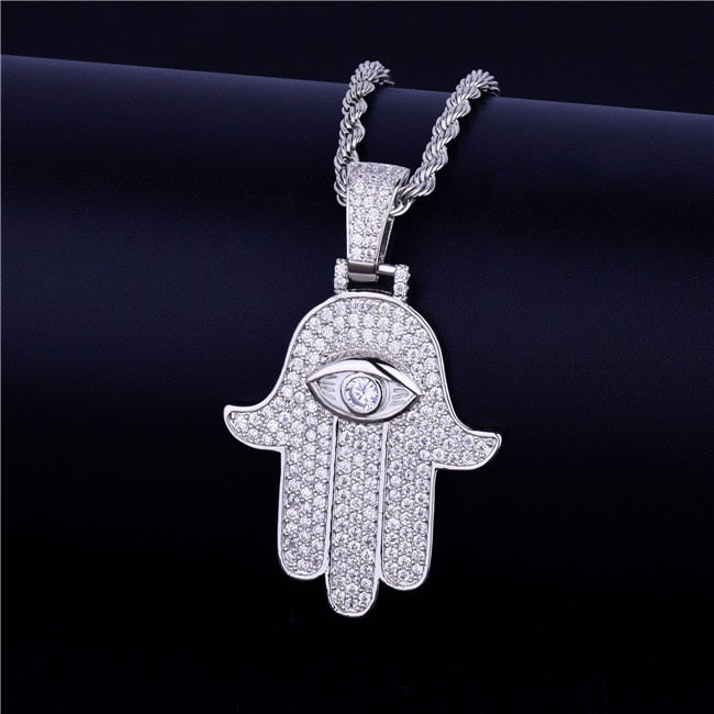 The Majestic | Hamsa Hand Of Fatima VVS Diamond CZ Pendant