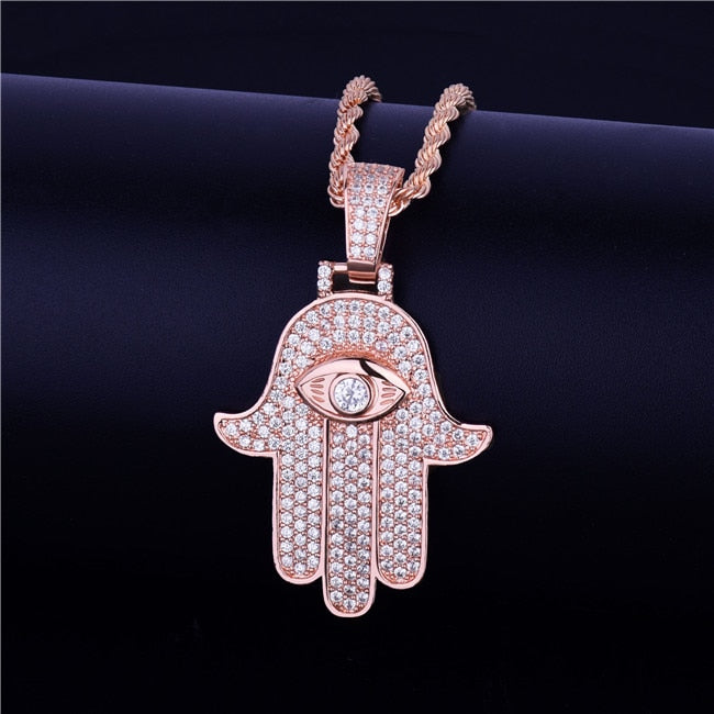 The Majestic | Hamsa Hand Of Fatima VVS Diamond CZ Pendant