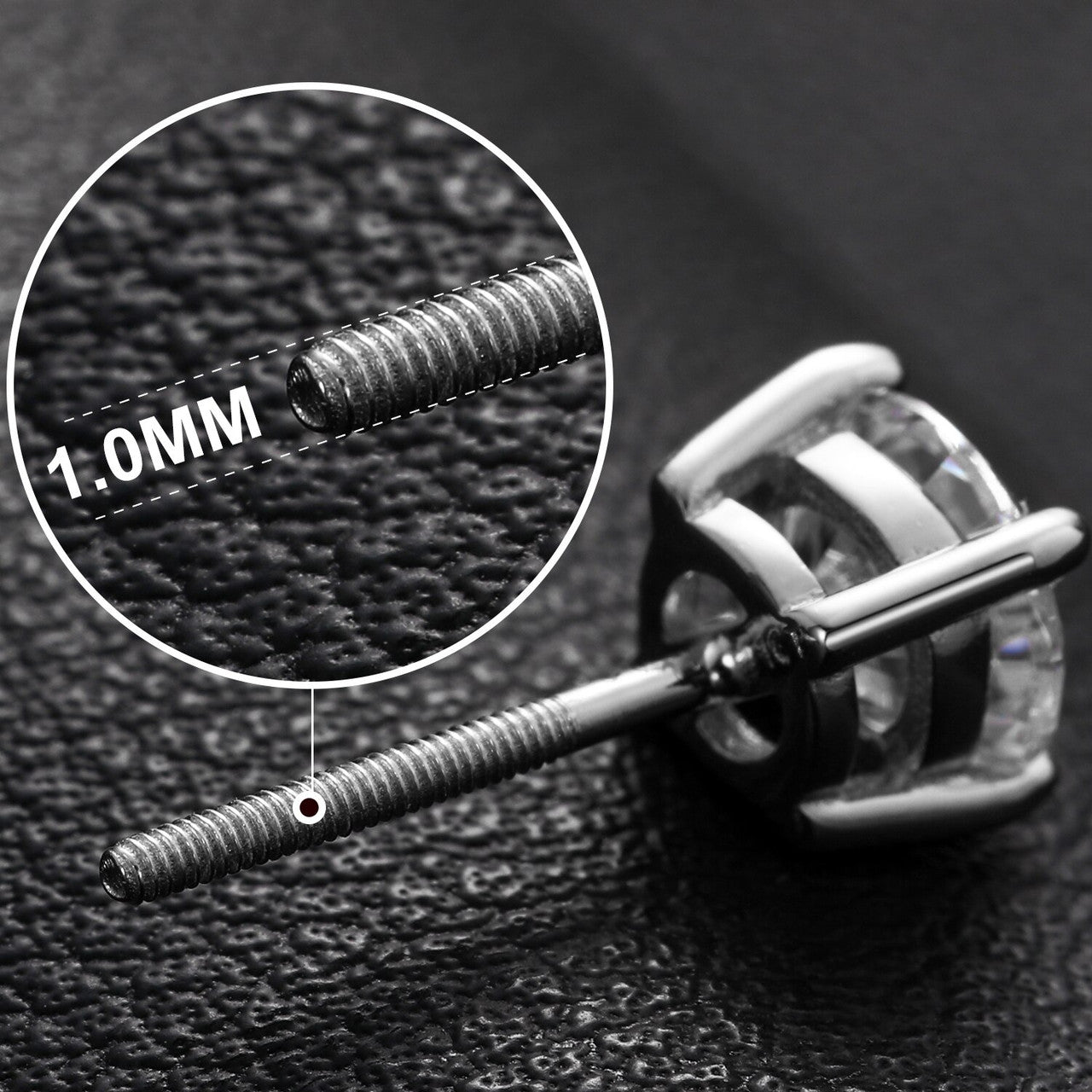 9mm Solid Sterling Silver Genuine VVS Lab Diamond Hip Hop Blinged Out Earrings