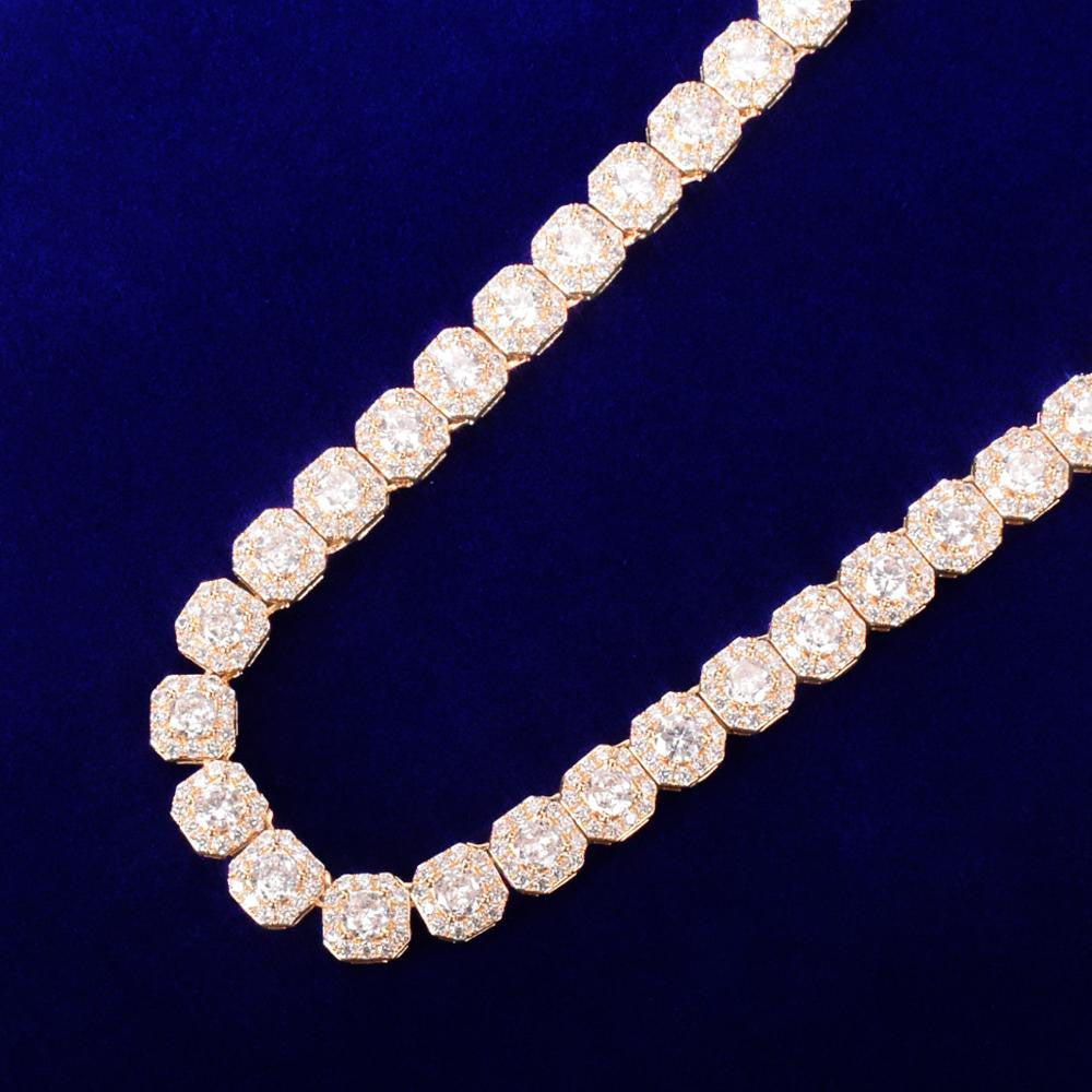 Iced Squares | 24k .925 Silver 9mm Square Cut Center Stone Hip Hop Chain