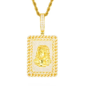 The Wonderful Counselor | 925 Sterling Silver Moissanite Diamond Crucifix Jesus Dog Tag Pendant