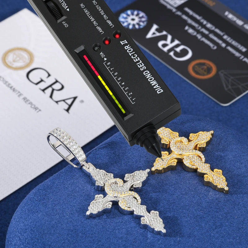 Serenity Cross | S925 Silver Moissanite Diamond Cross Of Peace Hip Hop Pendant Necklace
