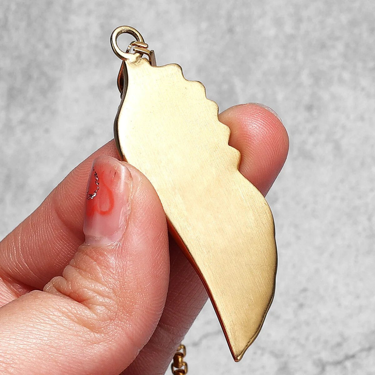 Mens Solid Stainless Steel Large Angel Wing No Fade Hip Hop Street Wear Pendant Necklace