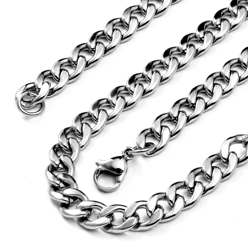 Mens No Fade Stainless Steel Hip Hop Cuban Link 20 Inch Chain Necklace