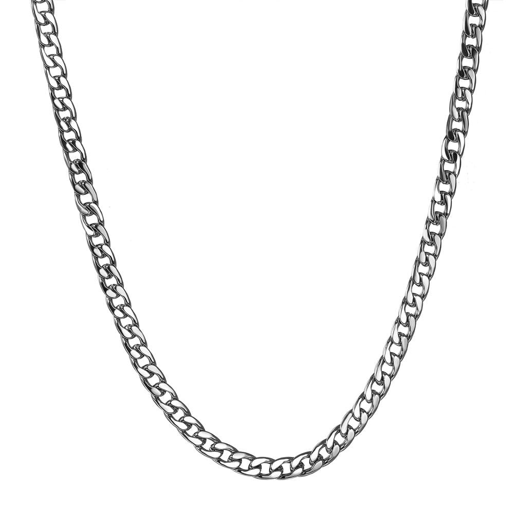 Mens No Fade Stainless Steel Hip Hop Cuban Link 20 Inch Chain Necklace