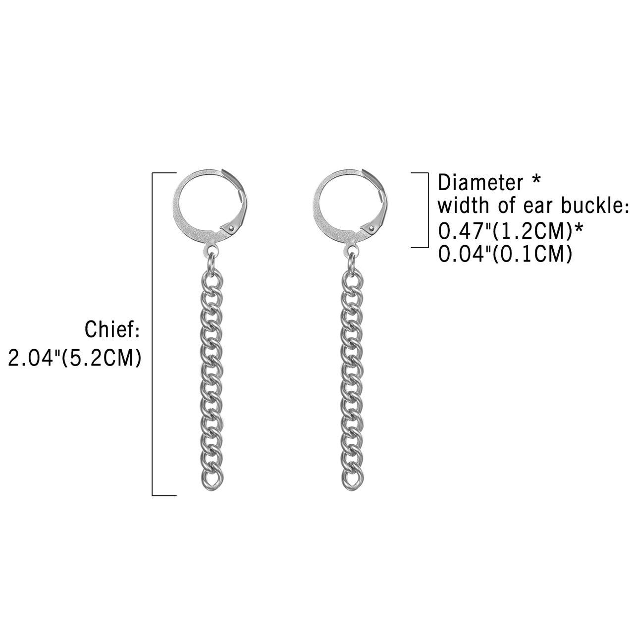 Stainless Steel High Fashion Hoop Tassel Dangling Earrings