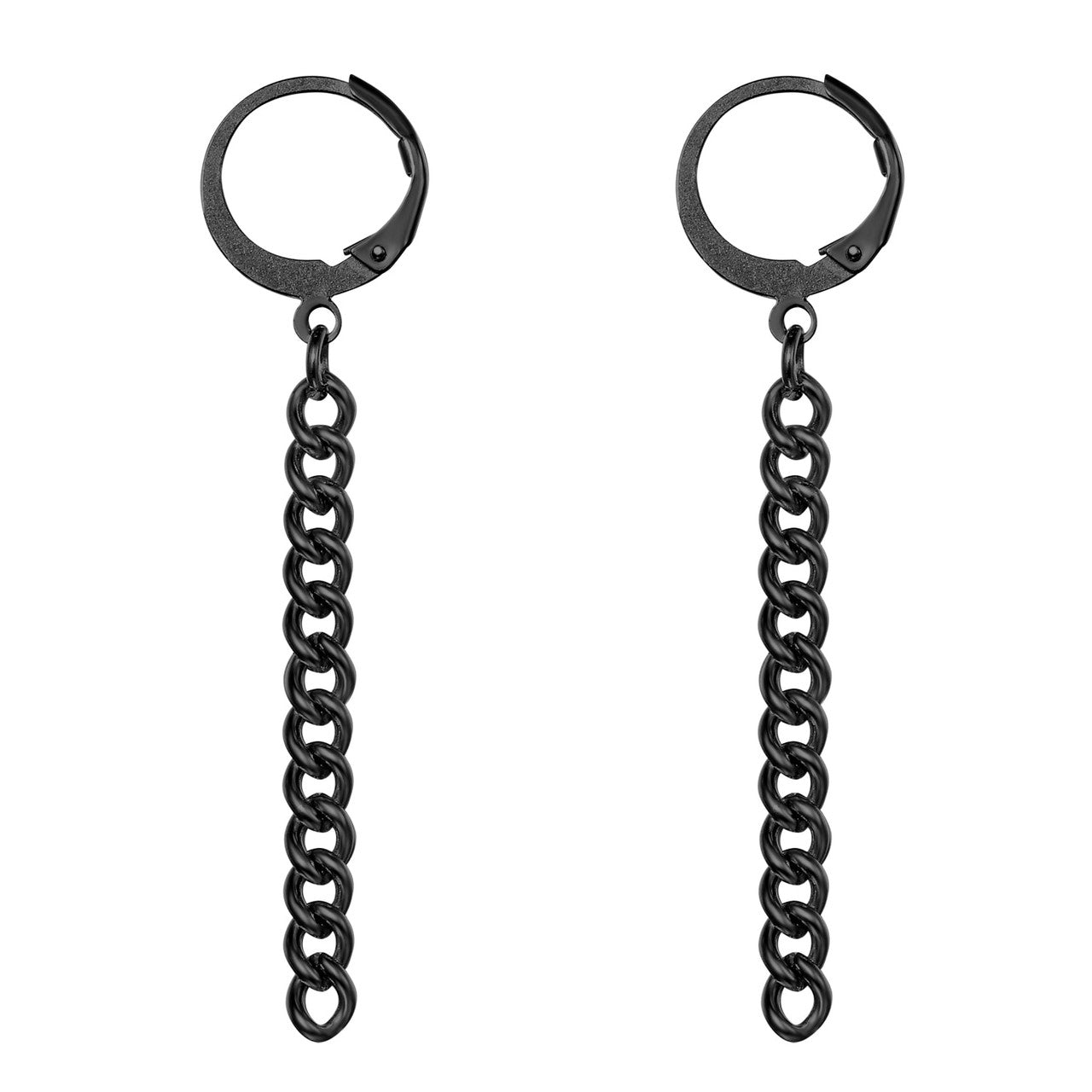 Stainless Steel High Fashion Hoop Tassel Dangling Earrings