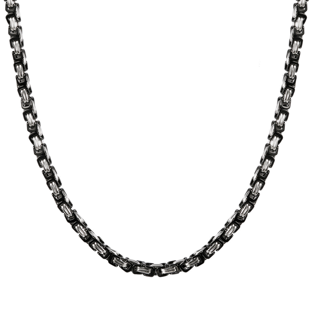 Mens Classic Stainless Steel Black Gold No Fade Hip Hop Casual Chain Necklace