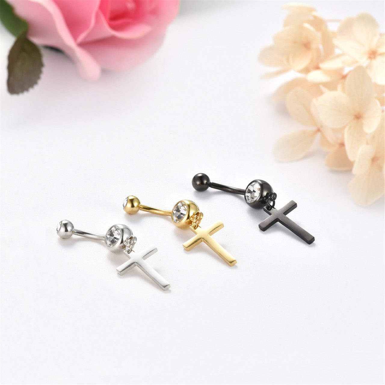 14k Gold Silver Black No Tarnish Bling Bling Stainless Steel Navel Belly Button Rings