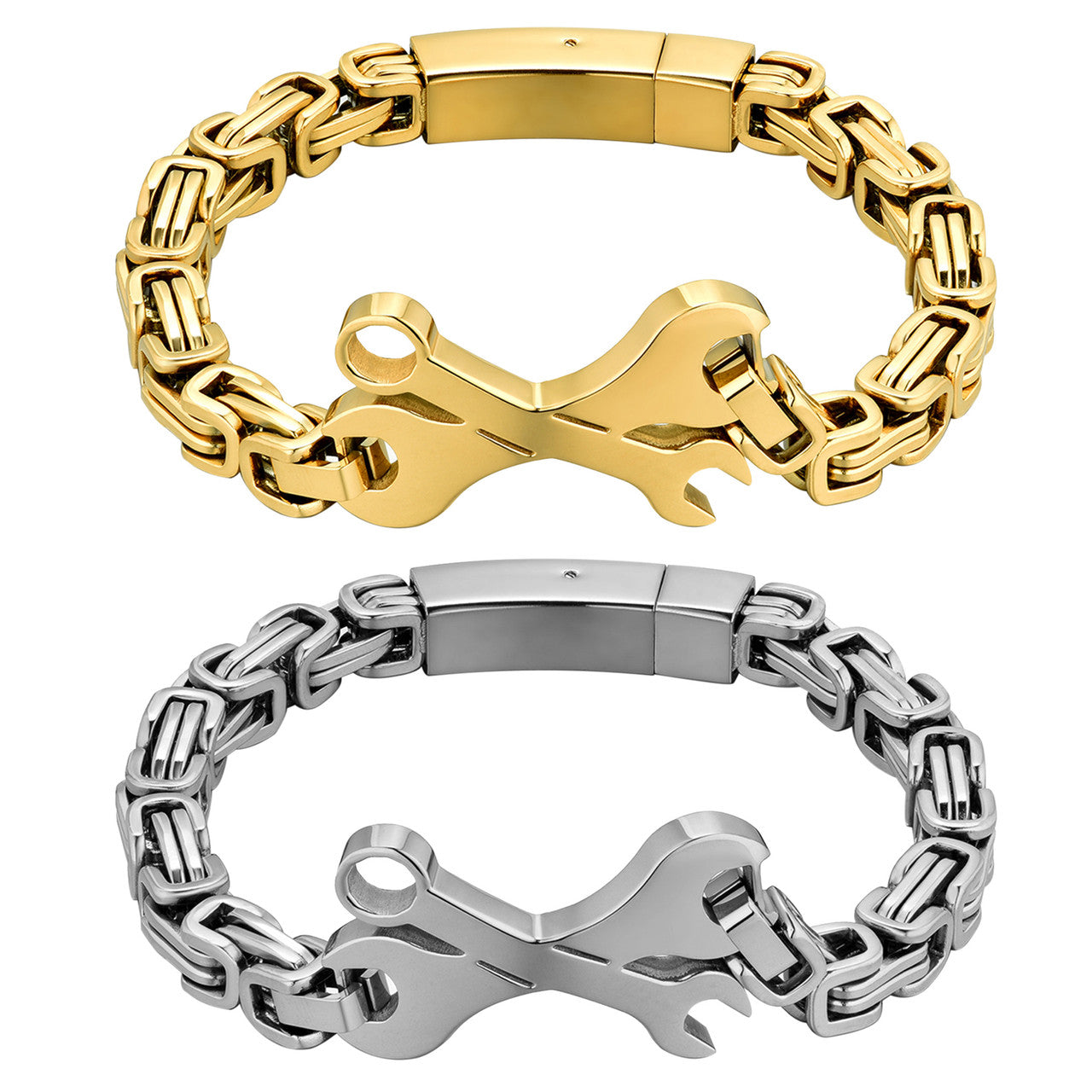 Grease Monkey Wrench No Fade Stainless Steel Stylish Street Wear Bracelets