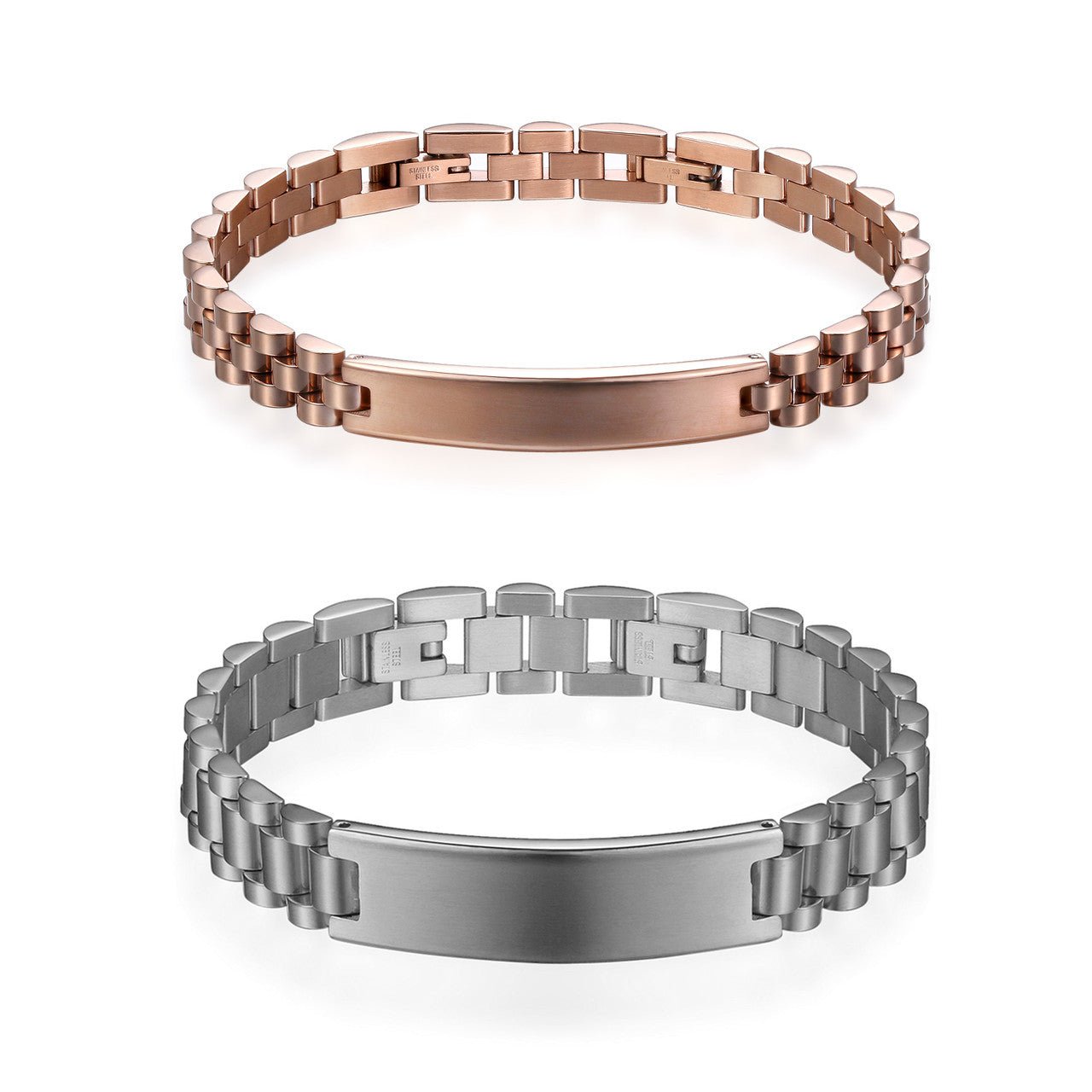 High Quality Couples 2 Piece No Fade Stainless Steel Classic Bracelet Jewelry Sets