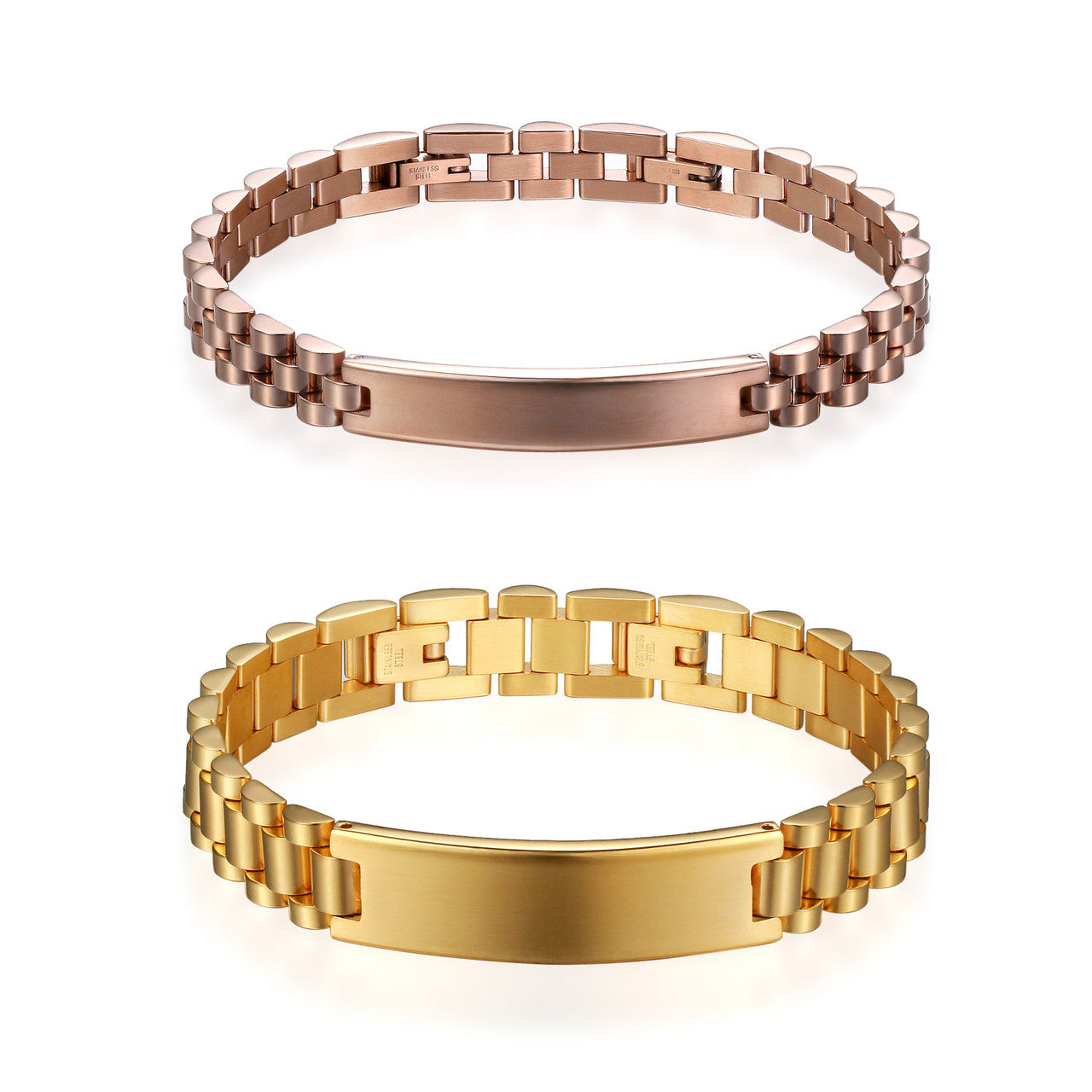 High Quality Couples 2 Piece No Fade Stainless Steel Classic Bracelet Jewelry Sets
