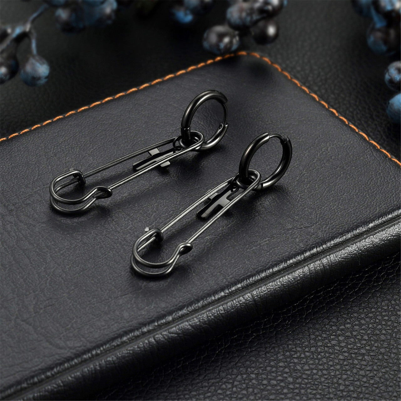 No Fade Stainless Steel Cross Pin Hip Hop Punk 14k 925 Black Earrings