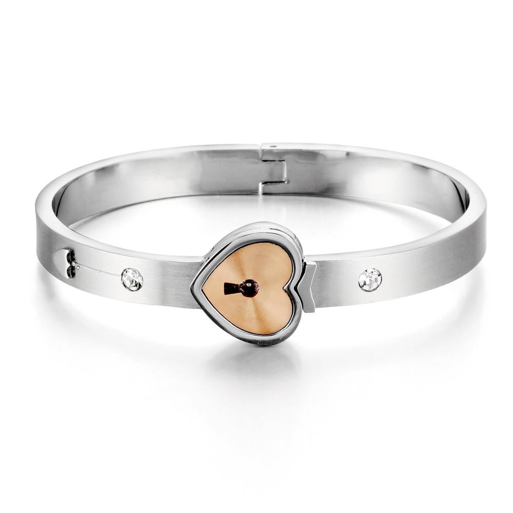 Forever Love Lovers Lock and Key Bracelet Necklace Chain Jewelry Set