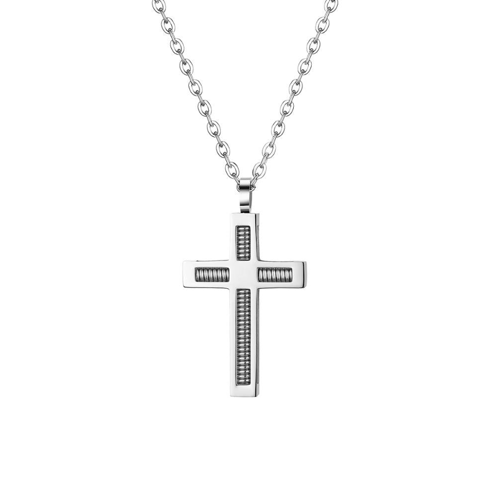Mens Stainless Steel Gold Silver Black Designer Cross Stainless Steel Pendant