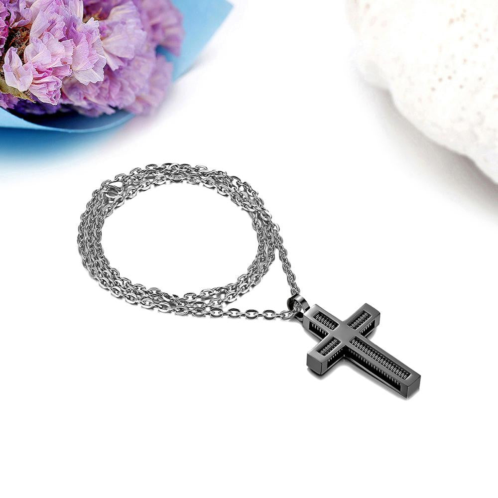 Mens Stainless Steel Gold Silver Black Designer Cross Stainless Steel Pendant