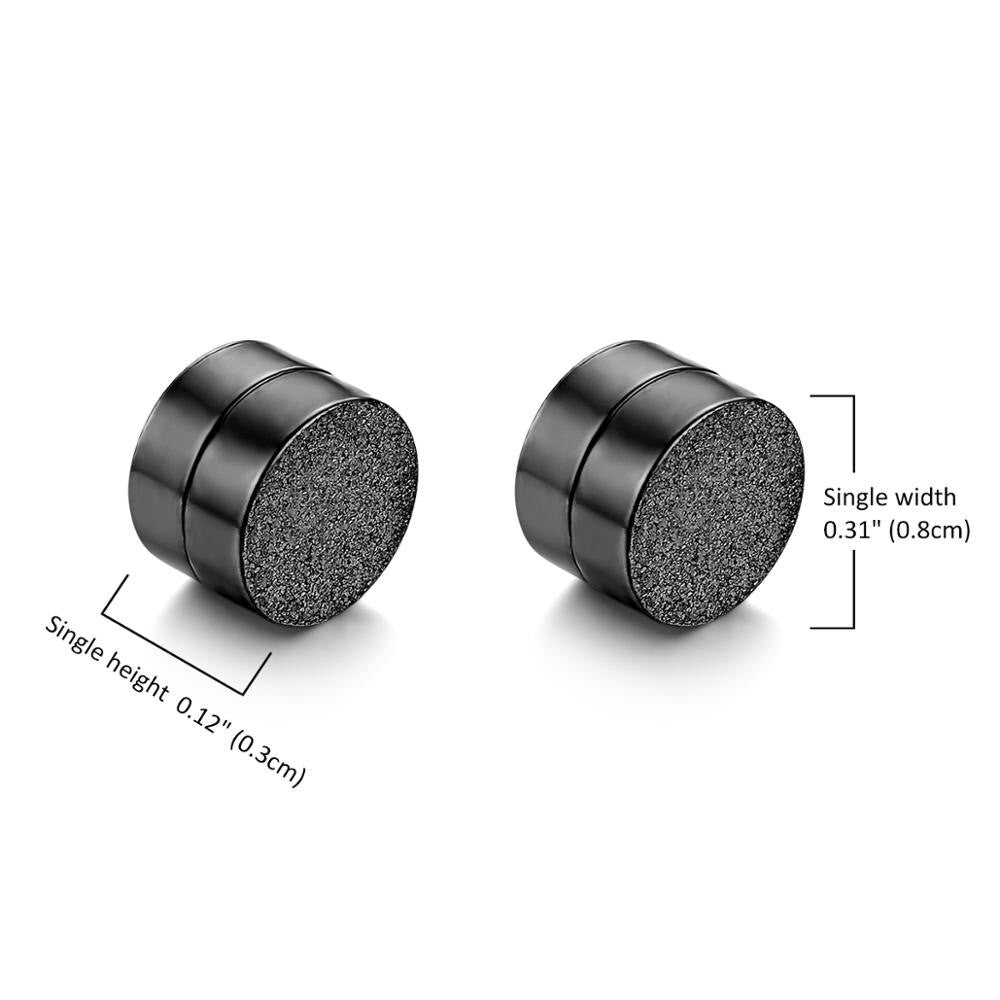 Silver Black Rose Gold 14k Strong Magnet Magnetic Hip Hop Street Wear Earrings