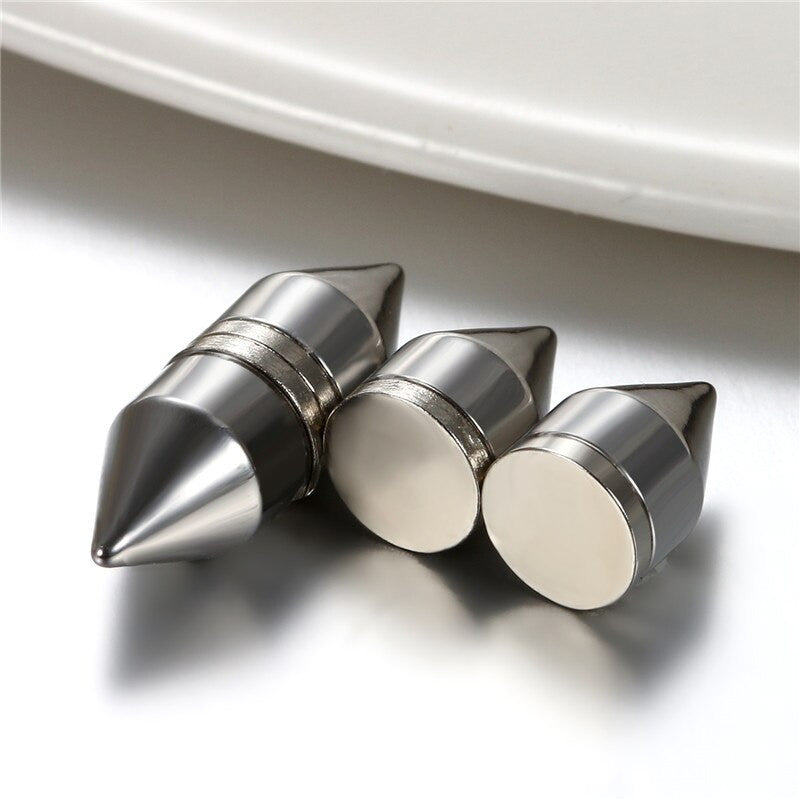 Stainless Steel Plug Magnet Magnetic Pointed Plug No Piercing Earrings
