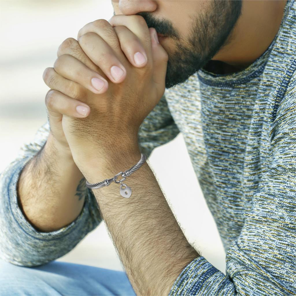 No Fade Stainless Steel Charming Unisex Key To My Heart Couples Lock Bracelets