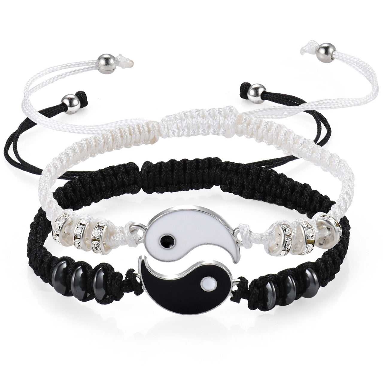 High Fashion Adjustable Link Tai Chi Yin Yang 2 Piece Single Lovers Bracelets