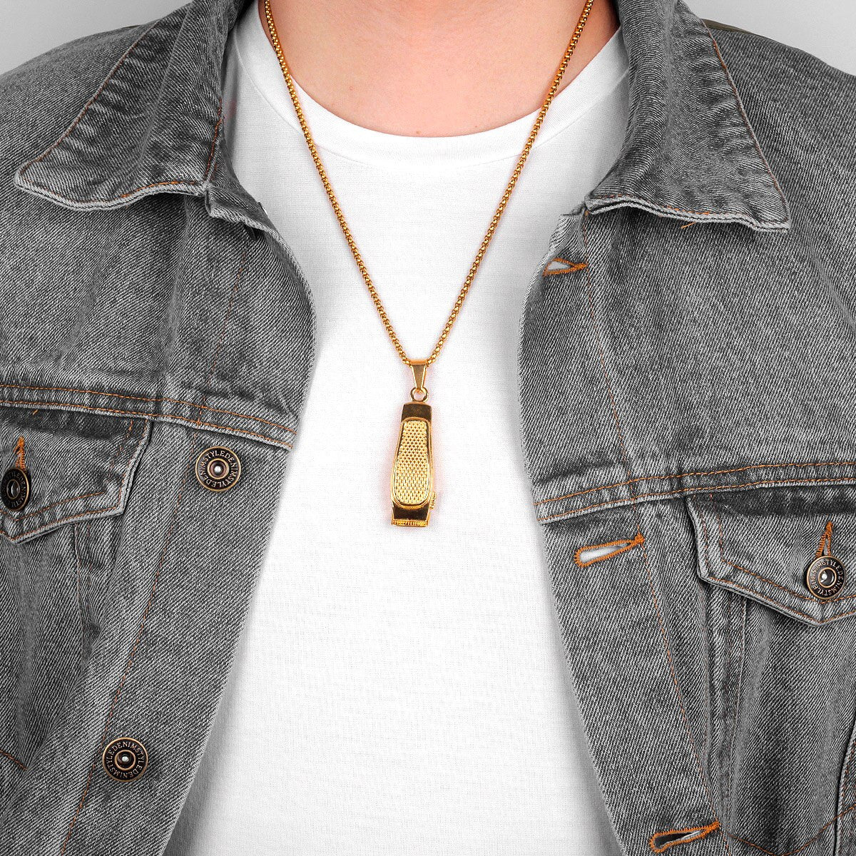 14k Gold Black Silver over No Fade Stainless Steel Barber Clippers Shaver Pendant Chains