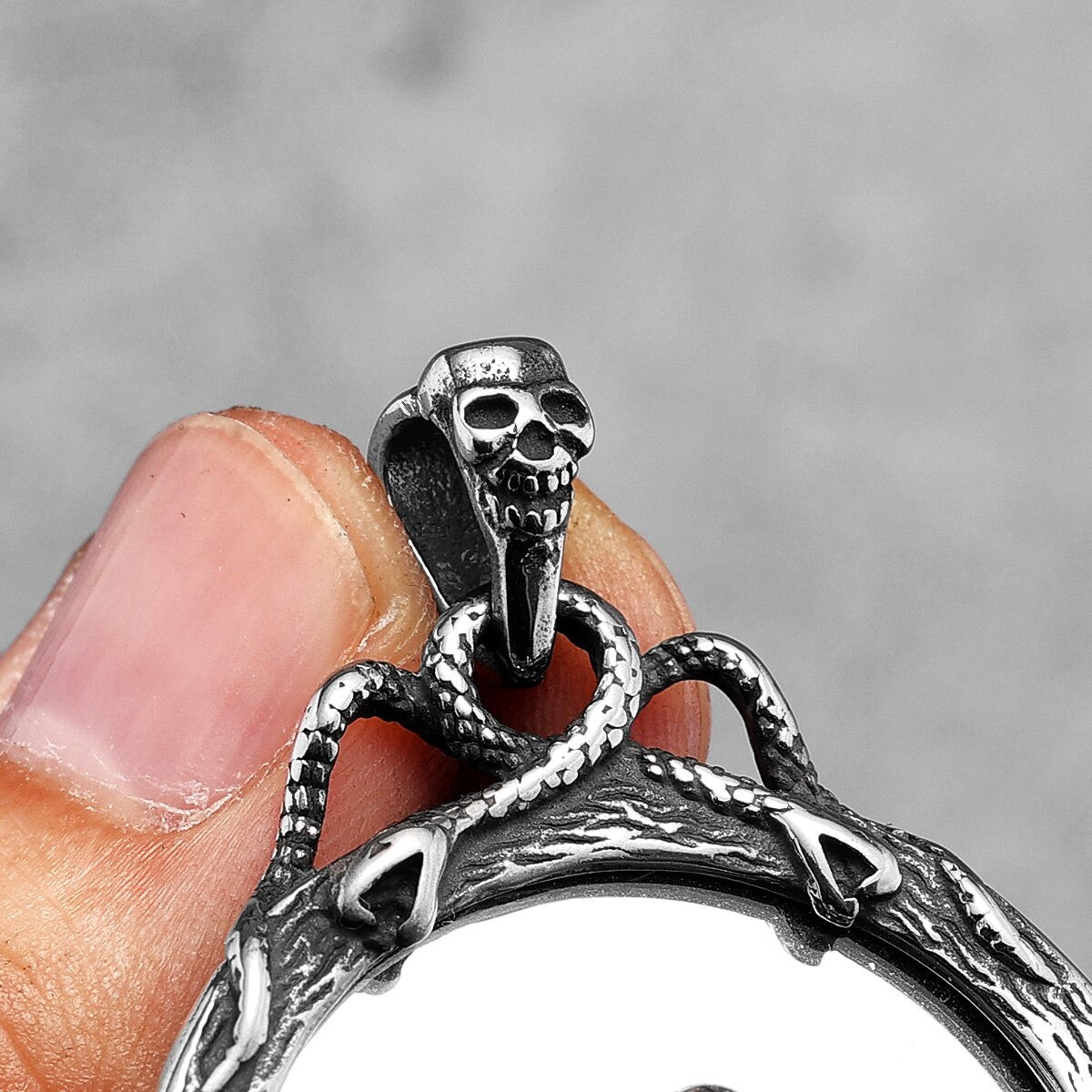 Evil Beauty Of Vanity Magic Mirror Silver No Fade Stainless Steel Pendant Chain Necklace