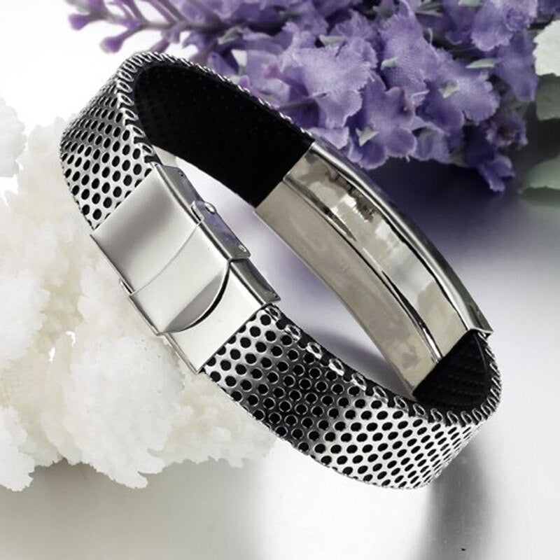 Men's High Fashion Genuine Leather No Fade Stainless Steel Street Wear Casual Bracelets