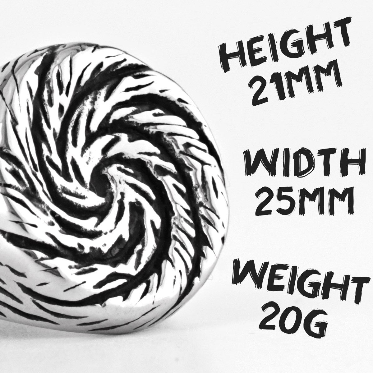 Black Hole Swirl No Fade Stainless Steel Unique Personality Rings