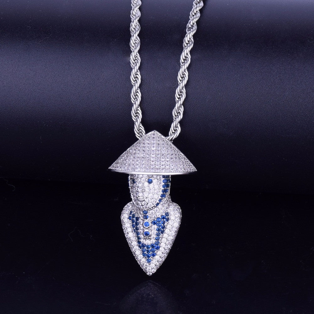 Flooded Ice Mortal Kombat 18k Gold Silver Raiden Pendant Hip Hop