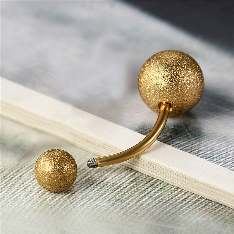Gold Silver Black No Fade Stainless Steel Belly Button Navel Rings