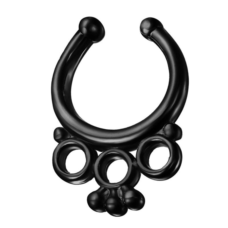 Stainless Steel No Piercing  Nose Ring Designer Bull Earrings