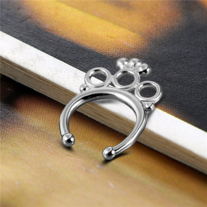 Stainless Steel No Piercing Nose Ring Designer Bull Earrings