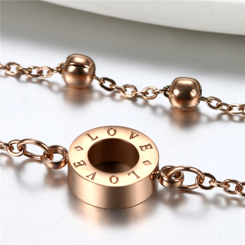 Stainless Steel Rose Gold Silver No Fade Anklet or Wrist Bracelet