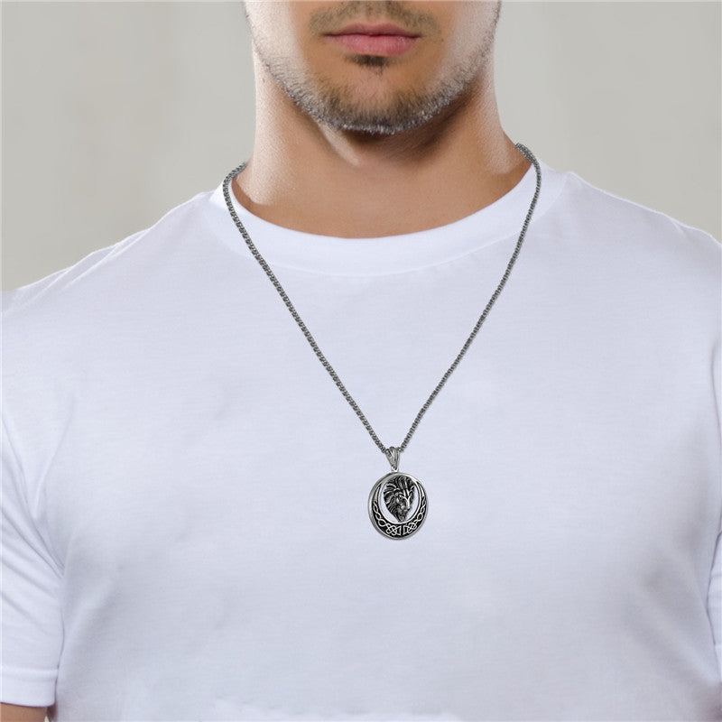 Mens No Fade Stainless Steel Hip Hop Lion Head Pendant Chain Necklace