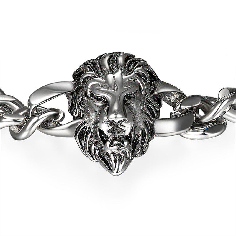 Dominant Man Stainless Steel Roaring Lion Hip Hop Bracelets