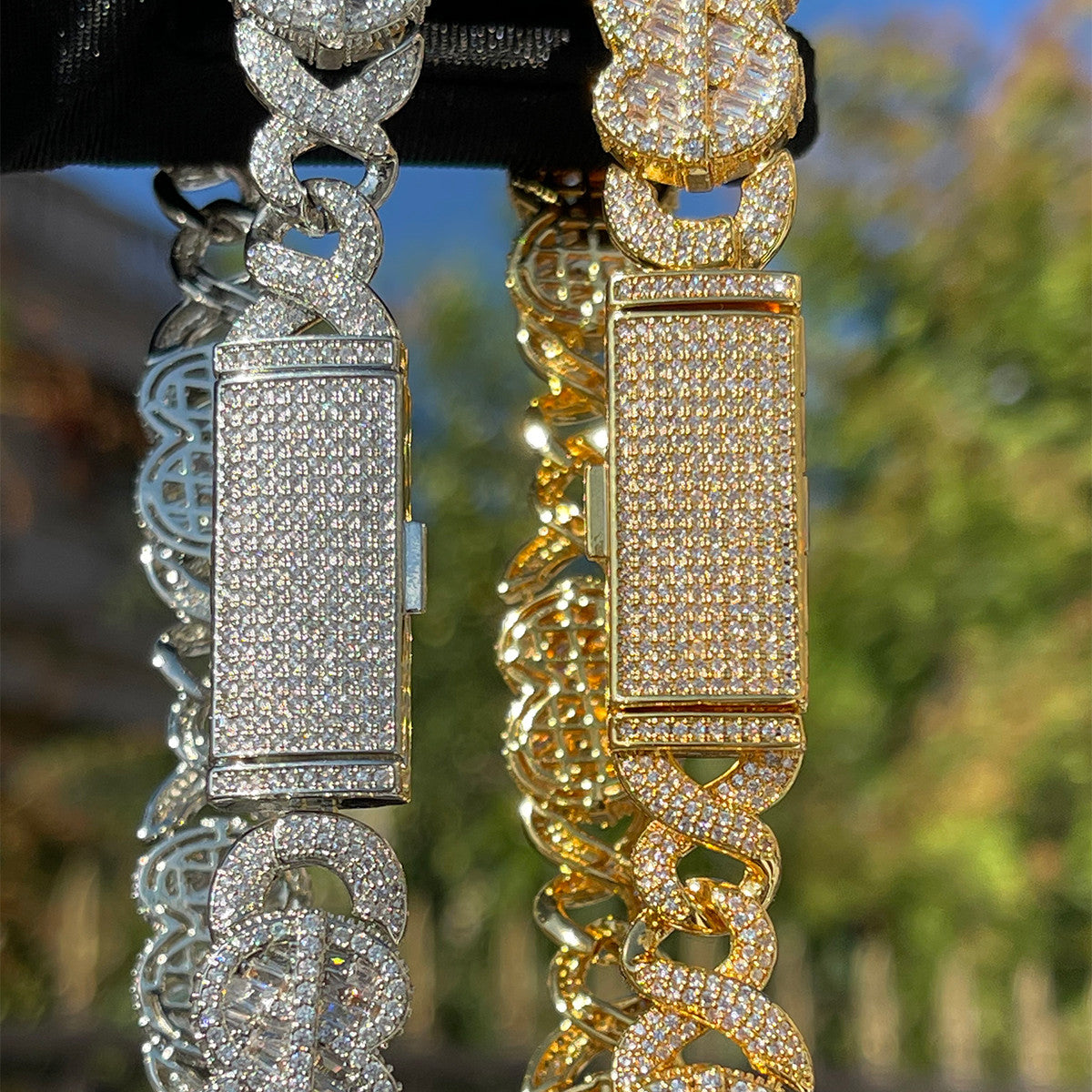 Cuban Cash Supreme | Money Dollar Sign Link Hip Hop VVS Diamond Baguette Chain